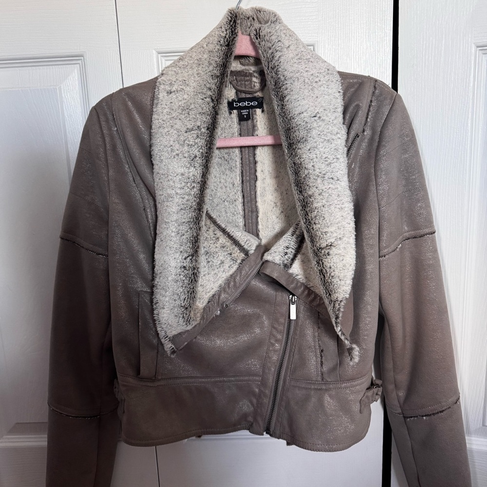Bebe Silver Jacket with Fur